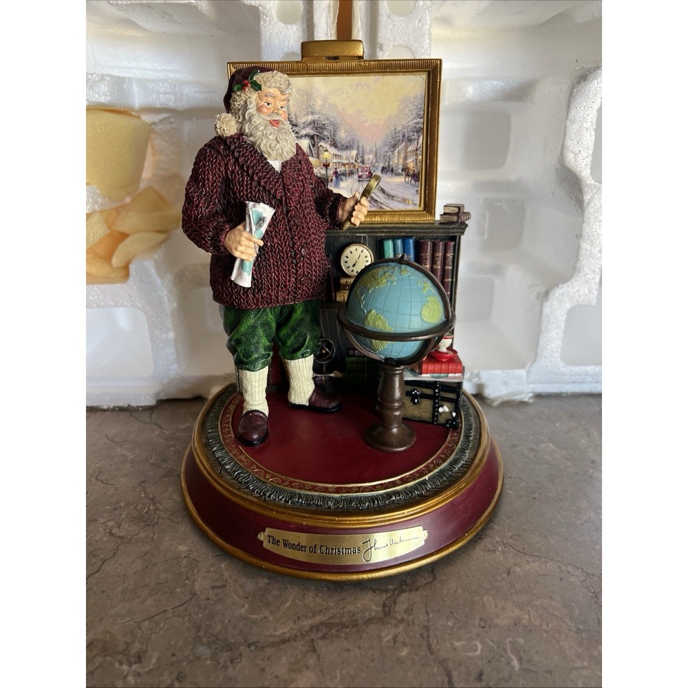 2004 Thomas Kinkade Wonder of Christmas Lighted Santa Figurine # 88688